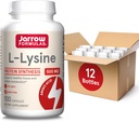 Jarrow Formeln L-Lysine 500 mg - 100 Kapseln - Essential Amino Acid for Protein Metabolism - Nahrungsergänzung - Bis zu 100 Portionen (Pack von 12)