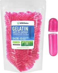 XPRS Nutra Größe 0 Leere Kapseln - 1000 Graf Leere Gelatine Kapseln - Pillen DIY Kapselfüllung - Pure Bovine Pille Gel Kapseln für Do-It-Yourself Ergänzungen (Azalea Pink)