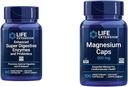 Life Extension 60 Vegetarische Kapseln Enhanced Super Digestive Enzyme & Probiotics und 100 Magnesium Kapseln für Herz, Knochen, Stoffwechselunterstützung