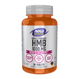 NOW Foods Sports Nutrition, HMB (β-Hydroxy β-Methylbutyrat), Double Strength 1.000 mg, 90 Tabletten