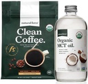 Natural Force Organic Dark Roast Clean Coffee + Organic MCT Oil Bundle – 100% reine Kokosnuss MCT & Mold & Mycotoxin Free Coffee – Non-GMO, Keto, Paleo und Vegan - 12 Oz und 16 Oz