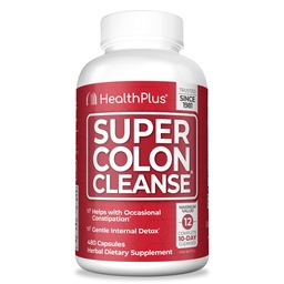Health Plus Super Colon Cleanse 120 Tage Versorgung von Gentle Gut Cleanse Detox, Psyllium Husk, Probiotics for Constipation Relief & Digestive Support, 480 Kapseln