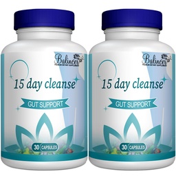 15 Tage Cleanse, Gut und Colon Unterstützung, Fortgeschrittene 15 Tage Gut Cleanse Detox für Frauen und Männer mit Senna, Cascara Sagrada & Psyllium Husk, Non-GMO, 30 Kapseln