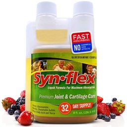 Synflex Liquid Glucosamine Original Formula - Chondroitin, Vitamine, Mineralstoffe - Getränkeergänzung für Männer & Frauen, hilft Gelenk & Knorpel Gesundheit - Berry Flavor, 32 Tage Versorgung