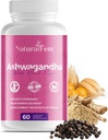 Naturalfem Ashwagandha Ergänzungen für Frauen mit schwarzem Pfeffer - Stress-Management, Hormon- & Stimmung Unterstützungsergänzung - Gluten-Free, 1300 mg. 60 Gemüse Kapseln