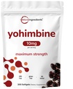 Doppelte Stärke Yohimbin-Ergänzungen für Männer und Frauen, 10 mg pro Portion, 300 Softgels, Yohimbin HCL mit Virgin Sunflower Seed Oil für eine bessere Absorption, unterstützt die Energieproduktion, African Raw
