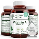Natural Nutra Vitamin A 10.000 IU Softgels – High Potency Eye and Skin Vitamins – Gluten-Free - Supplement für Sight & Skin Health – Fish Liver Oil for Men and Women, Gluten Free 250 Softgels (2 Pack)