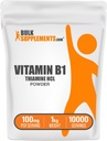 BulkSupplements Thiamine HCl Powder - Thiamine Hydrochlorid, B1 Vitamine, Thiamine B1 Supplement, Thiamine 100mg - Glutenfrei, 100mg pro Servierung, 1kg (2.2 lbs) (Pack von 1)