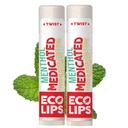 Eco Lips Certified Organic Medicated Lip Balm für kalte Sores & Fever Blisters mit Menthol, Teebaum und Zitronenbalsam 2 Packung von Eco Lips 100% Natural. Made in USA