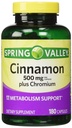 Spring Valley - Cinnamon 500mg Plus Chrom, Twin Pack, 2 Flaschen von 180 Kapseln