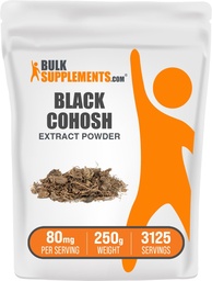 BulkSupplements.com Black Cohosh Extract Powder - from Black Cohosh Root, Herbal Supplement - Vegan & Gluten Free, 80mg pro Servierung, 250g (8.8 oz) (Pack von 1)