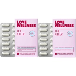 Liebe Wellness Der Killer | Borsäure Vaginal Suppositorien | Balancen pH & unterstützt Odor Control, eine gesunde Vaginal Balance und Umwelt | Fast-Acting & Fragrance-Free | Gentle & Effective | 28 Ct