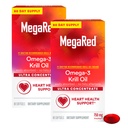 MegaRed Ultra Konzentrat 750mg Omega-3-Krillöl-Fettsäure-Ergänzung mit EPA / DHA, Antioxidans Astaxanthin, kein Fischöl-Nachgeschmack unterstützt Herzgesundheit, 80 Count Softgels (2 Packung)