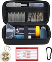 YouKnow Travel Carrying Case für Asthma Inhaler, Inhalator Spacer für Erwachsene und Kinder, Maske, Inhalator Holder mit Asthma Warning Label und Medical Card, mit Carabiner (Sache Only) (Schwarz)