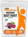 BulkSupplements.com Organic Beet Root Powder - Superfood Supplement, Beet Root Supplements - Vegan & Glutenfrei, 3.5g pro Servierung, 1kg (Pack mit 5) (11 lbs)
