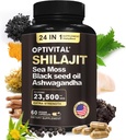 Pure Himalayan Organic Shilajit für Männer & Frauen Sea Moss, Schwarz Seed Oil, Ashwagandha, Rhodiola & Burdock, Ginseng Cordyceps & Biloba, Nettle & Turmeric (No Fillers) (60 Caps)