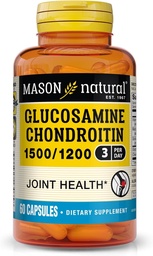 MASON NATURAL Glucosamin Chondroitin 1500/1200 mit Vitamin C, unterstützt die gemeinsame Gesundheit für normale Flexibilität und Mobilität*, 60 Kapseln