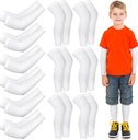 Panitay 6 Set Eczema Arm und Bein Ärmel Kratz Elastic Arm Sleeves Knie Wrap Eczema Cover für Itch Relief und Wet Therapy(Kid,White)