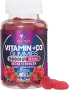 Vitamin D3 Supplement Gummy 5000 IU (125 mcg) Diät Vitamine D für Männer und Frauen - Knochen, Zähne, Muskel- und Immungesundheitsunterstützung, Hohe Potenz VIT D3 Nature's Non-GMO & Gluten Free - 60 Gummie