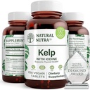 Natürliche Nutra Kelp Iodine Schilddrüsenunterstützungsergänzung, verstärkt Immunsystem und reguliert Metabolismus, Vegan Sea Kelp, Non GMO, Atlantic Sourced Seaweed Extract, 225 mcg, 250 Tabletten (Pack von 2)