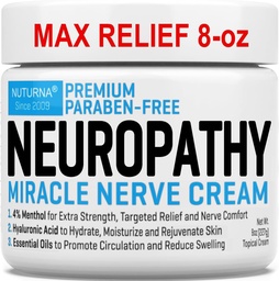 Neuropathy Nerve Relief Cream - Premium Nerve Cream 3X Aktion für gezieltes Relief und beruhigendes Nerve Comfort - Maximale Stärke mit 4% Menthol, MSM für Füße Beine Zehen & Back - Super Large 8 Oz