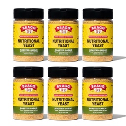 Bragg Nutritional Yeast Roasted Garlic Seasoning - (6 Pack) 3 Unze - Dairy-Free Parmesan Cheese Substitute - Perfekt für Salaten, Pastas, Popcorn, und mehr