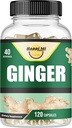 Ginger Root Capsules Hergestellt mit Bio Ginger Root Powder 2500mg pro Servierung, 120 Gemüse Kapsel 40 Servierungen