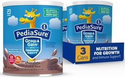 PediaSure Grow & Gain mit Immununterstützung Shake Mix Powder, 23 Vitamine & Minerals, 6g Protein, Non-GMO, Gluten-Free, Schokolade, 14.1 Unze Can, Packung 3-24 Portionen
