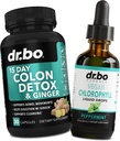 Colon Cleanser Detox & Chlorophyl Flüssigkeitstropfen - 15 Tage Colon reinigen Pillen mit Ginger, flüssige Chlorophyll Tropfen Odor Körper Detox intern Deodorant - Bowel Bewegung ergänzt Darm Gut Unterstützung