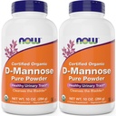 NOW Foods Pure, Organic D-Mannose 10 oz Powder (Pack von 2) - Bladder Cleanse and Urinary Tract Health Supplement - Non-GMO - Vegan Friendly - 2000mg / 2 Gramm pro Servieren