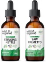 Wild & Organic Sting Nettle Root Tinkture 2 fl oz & Saw Palmetto Tinktur 2 fl oz