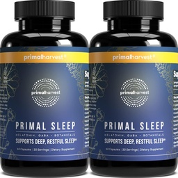 Primal Harvest 2 Pack, Primal Sleep, 120 Kapseln mit Valerian Root, L-Tryptophan, GABA, Kamille und Melatonin 3mg