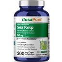 NusaPure Sea Kelp Natural Iodine 325mcg 10:1 Extrakt, 65 mg Äquivalent zu 650 mg Capsule 200 Count (Non-GMO, Vegan)
