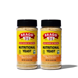 Bragg Premium Nutritional Yeast Seasoning - Vegan, Glutenfrei – Gute Quelle von Protein & Vitamine – Nutritische Parmesankäse Substitute (Original, 4.5 Unze (Pack von 2))