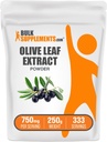 BulkSupplements.com Olivenöl Blatt Extrakt Pulver - Kräuterergänzung, Antioxidans Quelle, Olivenöl Blatt Pulver - Glutenfrei, 750mg pro Servierung, 250g (8.8 oz) (Pack von 1)