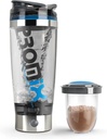 Promixx Pro Shaker Bottle (iX-R Edition) | Wiederaufladbar, Powerful for Smooth Protein Shakes | beinhaltet Supplement Storage - BPA Free | 20oz Cup (Silver Blue/Gray)