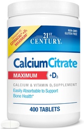 Calciumcitrat des 21. Jahrhunderts + D3, 400 Tabletten pro Flasche (2 Packung)