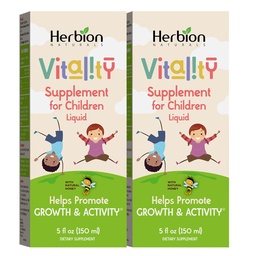 HERBION Naturals Vitalitätsergänzung für Kinder, fördert Wachstum und Appetit, lindert Fatigue, verbessert mentale und körperliche Leistung, für Kinder 1 Jahr & höher, 5 Fl Oz (Pack von 2)