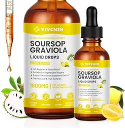 Graviola Soursop Blatt Extrakt Flüssigkeit - Soursop Bitters Flüssigkeit, Immununterstützung, Relax, Leber und Schlaf, Zucker & Alkoholfreie, hochabsorbierbare Formel, Zitronengeschmack, 2 Fl Oz