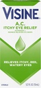 Visine A.C. Itchy Eye Relief Eye Drops mit Zinksulfat & Tetrahydrozoline HCl, Augentropfenbehandlung mit Redness Reliever & Astringent für juckende, rote, wasserige und unruhige Augen, 0,5 fl. Unze