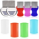 LABOTA 9 Pcs Lice Combs, Flea Combs, Haar Comb Double Sided Fine Tooth Combs, Entfernen Dandruff Comb mit Metall Zähne, Edelstahl Louse und Nit Comb für Kopf Lice Behandlung