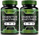 Verdauungsenzyme mit Probiotika und Präbiotika, 450mg, 5 Billion CFUs - Pure Super Digestion Capsules - Verdauungsenzyme für Frauen und Männer unterstützen Verdauung & Gut Gesundheit - 120 Count (Pack von 2)