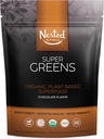 Super Greens #1 Green Superfood Powder | 100% USDA Organic Non-GMO Vegan Supplement | 20+ Ganze Lebensmittel (Spirulina, Weizengras, Gerste), Probiotika, Fiber & Enzymes (Original, 30 Servietten) (Chocolate)