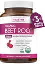 Organic Beet Root Powder Tablets - Extra Strength Beet Supplement mit schwarzem Pfeffer Extrakt für verbesserte Absorption zur Unterstützung von Herz-Gesundheit Nitric Oxide Produktion & Athletic Performance (3 Monate)
