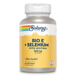 Bio Vitamin E 400 IU (268 mg) mit Selen 100 mcg und Lecithin - Schilddrüsenunterstützung, Antioxidans und Immununterstützungsergänzung, hohe Absorption, Lab Verified, 60-Day Garantie, 30 Servietten, 60 Softgele