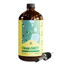 Levelup Clean MCT Öl - 100% Caprylic C8 for Energy, Focus, Gut Health, Brain Superfuel - Keto Supplement für Ketogenic Kaffee und Ketone - Non-GMO (32 oz Glasflasche)