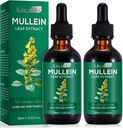 2 Pack Mullein Tropfen für Lunge, natürliche Mullein Kräuter-Ergänzungen, Mullein Blatt-Extrakt für Lung Cleanse und Respiratory Support, 2.02 fl oz