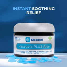 Hexagels Plus Aloe Vera - Advanced Healing Hydrogel Pads für Blister Prävention & Beruhigende Burn Care - Fuß, Ferse, Zehe, &amp; Knöchelschutz, Pack von 200, 1-Zoll-Patches, von Medagel, Paraben Free