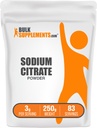 BulkSupplements.com Natrium-Zitrat-Pulver - Natrium-Zitrat-Food-Grad, Emulgator, Geschmacksverstärker - Glutenfrei, 3g pro Servierung, 250g (8.8 oz) (Pack von 1)